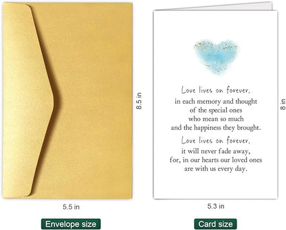 Sympathy Card, Bereavement Card, Condolence Card, Sorry for Your Loss Card, Thinking of You Card, Sympathy Card for Loss of Pet or Loved One, Love Lives On Forever Poem Card