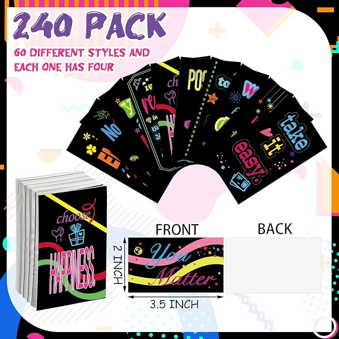 Jinei 300 Inspirational Affirmation Cards Positive Motivational Cards Small Mini Encouragement Quotes for Women Mother's Day Church(Geometric Style)