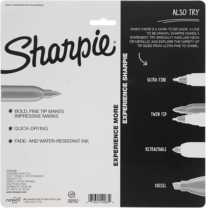Sharpie Permanent Markers, Fine Point, Cosmic Color, Limited Edition, 24 Count