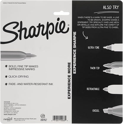 Sharpie Permanent Markers, Fine Point, Cosmic Color, Limited Edition, 24 Count