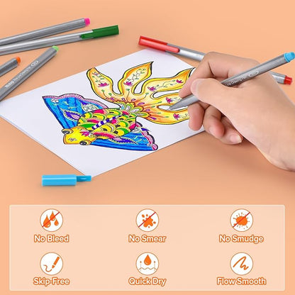 Niutop Easter Basket Stuffers Gifts for Teens Adults,Cute Colored Pens, 10-Color Aesthetic Drawing Pens Fine Tip Markers Journaling Pen Set, Fun Stationary, Scrapbook School Supplies