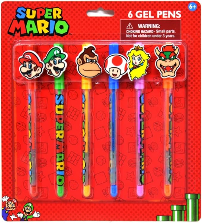 Super Mario 6 Pack Gel Pens