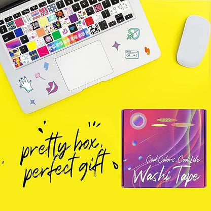 40 Rolls Washi Tape Set - 15 mm Wide Colored Masking Tape for Kids, Decorative Adhesive Tape for DIY Crafts, Gift Wrapping, Scrapbooking Supplies, Bullet Journals, Planners, Party Decorations