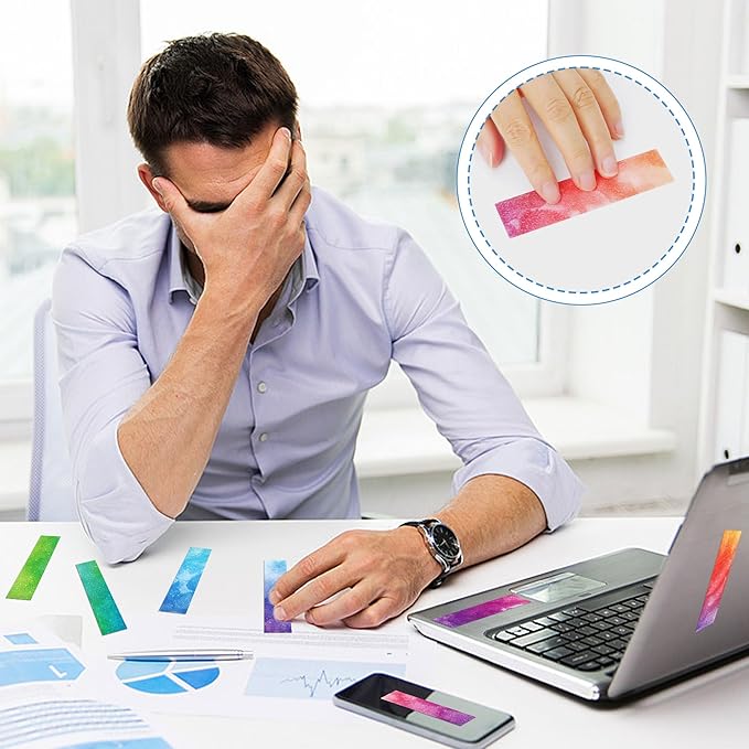 50PCS Calm Strips for Anxiety Sensory Stickers Calm Stickers for Relieve Adults Kids Teens Fidgets Stress Office&Classroom Supplies Anxiety Relief Items with Tactile Textured Surface(Watercolor)