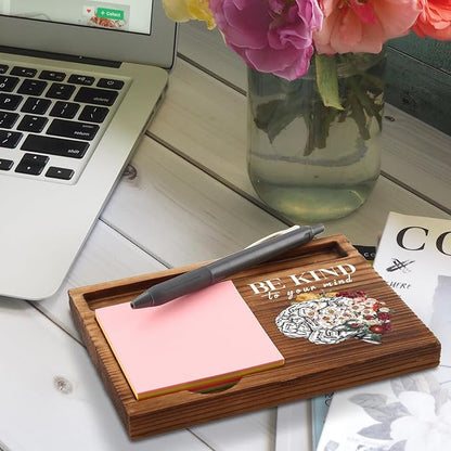 Be Kind to Your Mind Mental Health Sticky Note Holder Gifts for Therapy Therapist School Counselor Women Men Psychologist Self Care CBT Self-Stick Note Pad Holders ZSS33