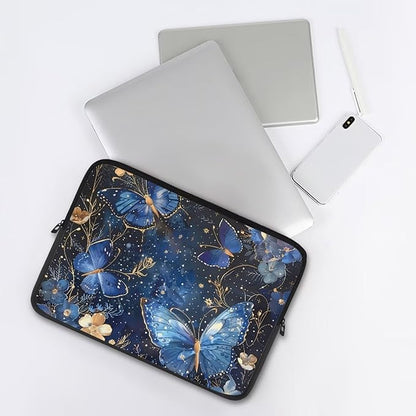 Butterfly Flower Laptop Sleeve for Women 10 inch Laptop Protector with Multiple Uses Computer Carrying Case Portable Tablet Bag Lap Top Case Men Laptop Protector Galaxy Blue