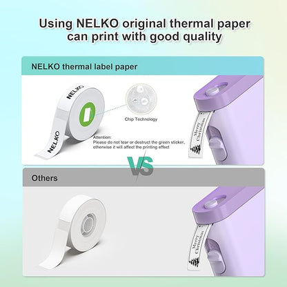Nelko Label Maker Machine with Tape, P21 Bluetooth Label Printer, Wireless Mini Label Makers with Multiple Templates for Organizing Office Home, Purple