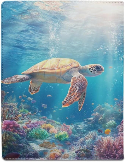 Cozeyat Padfolio Clipboard Folder Portfolio Ocean Sea Turtle PU Leather Clipboard with Cover for Legal Pad Holder Letter Size Writing Pad for Business School Office Conference Notepad Clip Boards