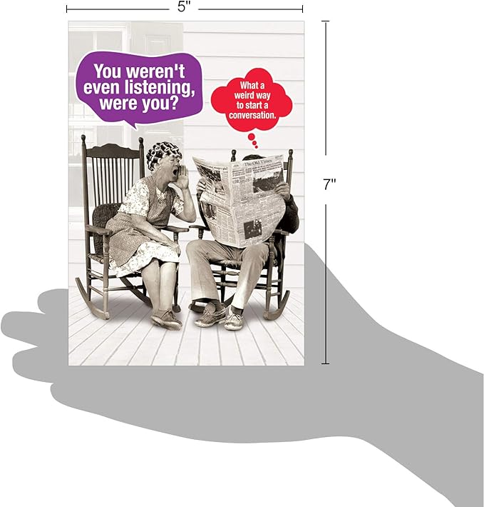 NobleWorks - Funny Anniversary Greeting Card - Romantic Spouse Humor, Married Couples Anniversary Notecard - Weird Conversation C7000ANG