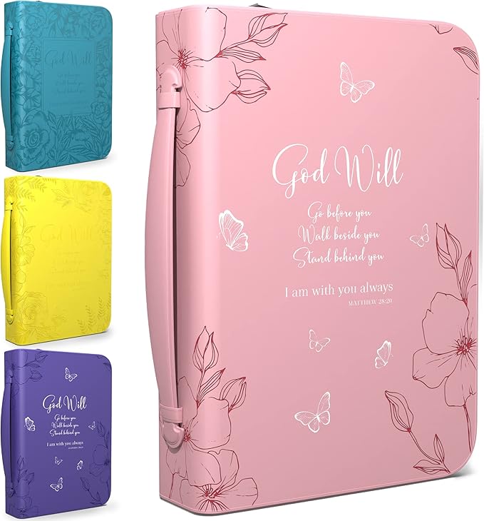 DEHITE Briefcase for Women – Leather Carrying Bag Large Size – | Fits Book 7 x 10.1 x 1.9 in | Pen Slots | Zippered Pocket | Premium Faux Leather | – Pink Christian Gifts Accessory