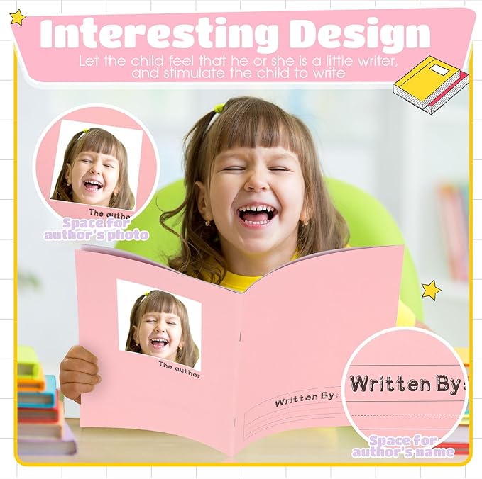 Henoyso 12 Pcs Primary Composition Notebook K-2 9 3/4 x 7 1/2 Inch Primary Journal Blank Writing Book for Kid to Write Draw and Journal 60 Page Notebook Back to School Supplies (Soft Color)