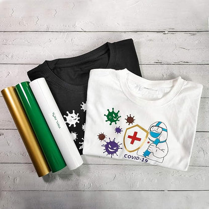 VINYL FROG Heat Transfer Vinyl Roll HTV Vinyl - 12" x5ft Green Iron on Vinyl for T-Shirts, Heat Press Vinyl for DIY Craft Designs (Green)