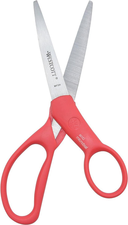 Westcott 7" Student Scissors for Kids 12-14 - Scissors for School or Crafting - Back to School Supplies - Color May Vary