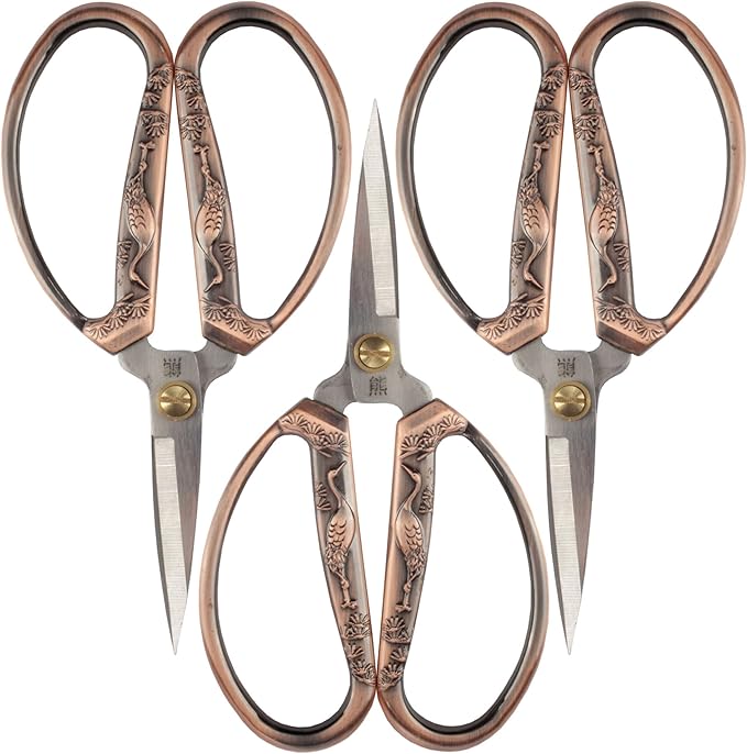 JubileeYarn Crane Motif Small Embroidery Craft Scissors - Copper - 3 Scissors