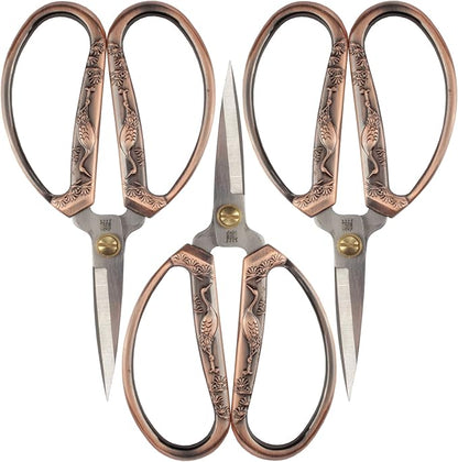 JubileeYarn Crane Motif Small Embroidery Craft Scissors - Copper - 3 Scissors