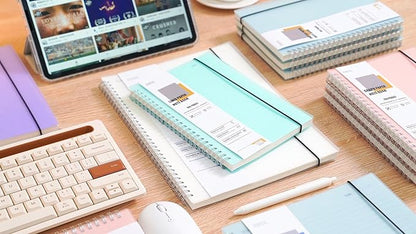 1 Pack Ruled Notebook, 5.9 x 8.3 Inches Spiral Notebooks for Work, School and Journal with 110 GSM Journal Ruled Paper, Large Notebook with 80 Sheets/160 Pages, Hardcover Ruled Journal