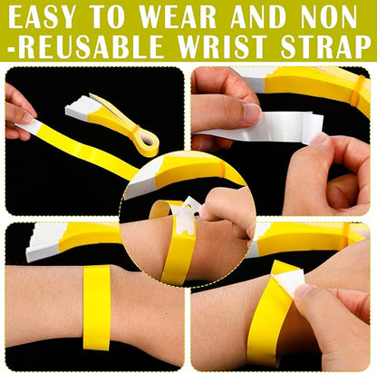 600 Packs Paper Wristbands for Events Neon Party Wristbands Colored Waterproof Paper Club Arm Bands Lightweight Identification for Concert Bar Entrance Admission(Yellow)