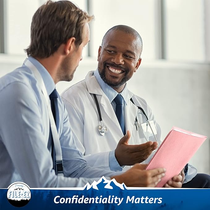 FILE-EZ Two-Pocket Folders, Pink Color, 25-Pack, Durable Textured Paper with Matte Finish, Letter Sheet Size (EZ-32590)