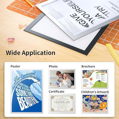 12Pack Magnetic Sign Holder 8.5 x 11 Wall Mount, Self Adhesive Display Magnetic Picture Frames Sheet With Strong Magnet Border for Window/Door/Fridge, Document Poster Paper Holders for Home Office Store, Silver