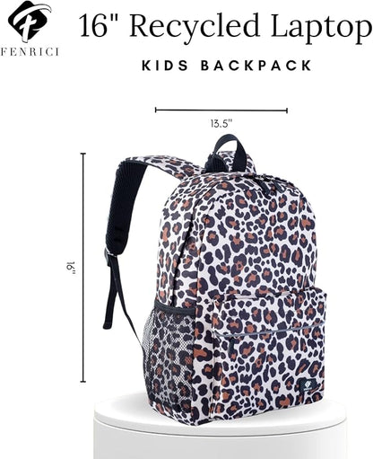 Fenrici Cheetah Backpack for Girls, Kids, Teens, Kids' Backpack, Kids' School Bookbags with Multiple Padded Compartments, Cheetah, 16"