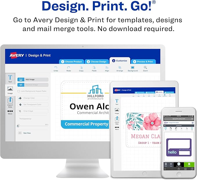 Avery Hello My Name is Name Tags, White with Red Border, 100 Removable Name Badges (05140)