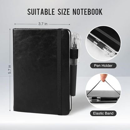 Small Notebook College Ruled, 3 Pack (Black) 3.7x5.7 in Pocket Notebook Journaling Notebooks Mini Hardcover Lined Note Pads with Pens for Work Business Travel and Office Supplies