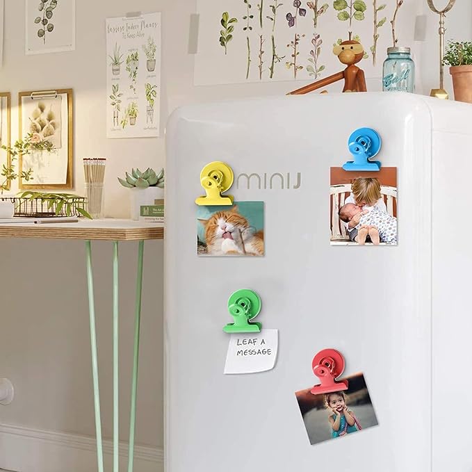 VNDUEEY 20 Pack Multicolored Magnetic Clips Fridge Magnets with Clips, Refrigerator Magnet Clips, Magnet Clips for Whiteboard on Home& Office