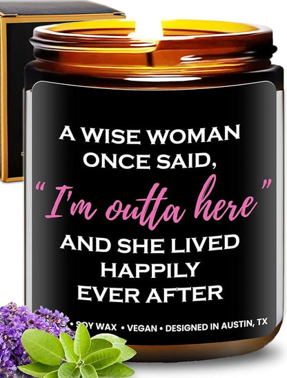 Funny Retirement/Divorce Candle, Cool Retirement Gifts For Women, Divorce Gifts For Women, Best Retirement Gifts For Women, Farewell Gifts For Colleagues Coworker Teacher, Happy Retirement Gifts Ideas