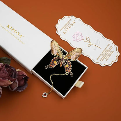 Butterfly Bookmarks for Women,Metal Bookmark,Unique Gifts Book Markers for Women Book Lovers,Teacher Appreciation Gifts,Valentine Mother's Day Christmas New Year Birthday Gift (04-Love)