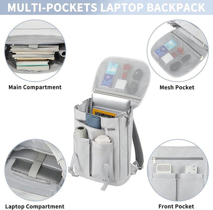 Laptop Backpack for Women, 15.6 Inch Expandable Wide Open Work Travel Backpack for Teacher Doctor, Airplane Approved College Bookbag,Anti Theft Water Resistant Daily Office Business Bag for Men