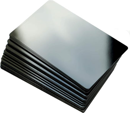 RXBC2011 100pcs Blank Metal Business Cards Laser Engraving Aluminum (black 100 pcs)