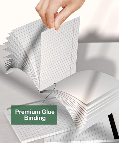 12 Pack Note Pads 4x6 Inch, White Mini Legal Pads, Small Writing Pads, Notepads of College Ruled Paper, Lined Paper Pads, Scratch Pads Mini Notepad for Grocery List, To-Do List, 30 Sheet/Notepad