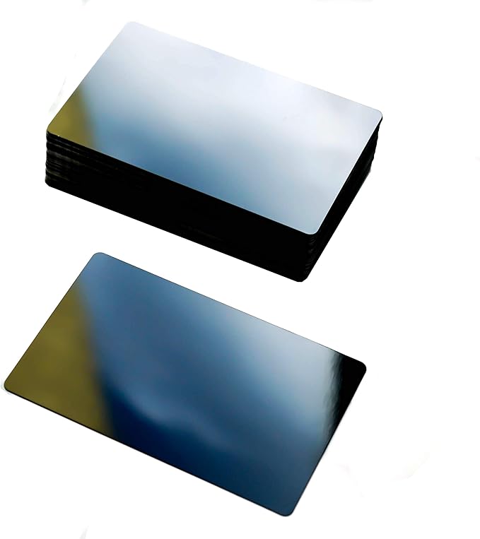 RXBC2011 100pcs Blank Metal Business Cards Laser Engraving Aluminum (black 100 pcs)
