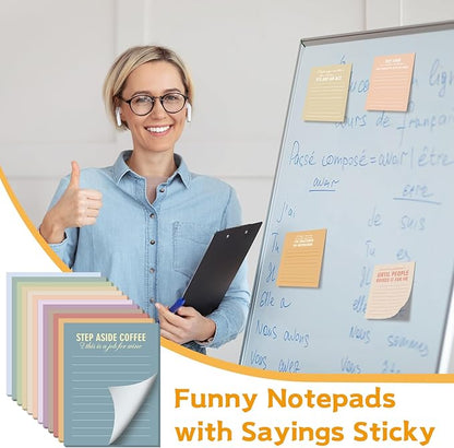 Funny Notepads with Sayings Sticky Funny Office Supplies to Do List Sarcastic Work Assorted Notepad for Workers, 12 Designs, 3 x 3.93 Inch(Vintage Style)