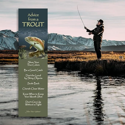 Advice from Nature 3 Bookmark Manly Set, Laminated with Glossy Finish, Printed on Recycled Paper - Campfire, Trout, River (AMBM-MAN)