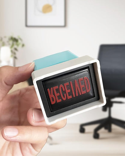 WAFJAMF Received Stamps–Received Self Inking Rubber Stamp Red Ink Message Stamp-Medium