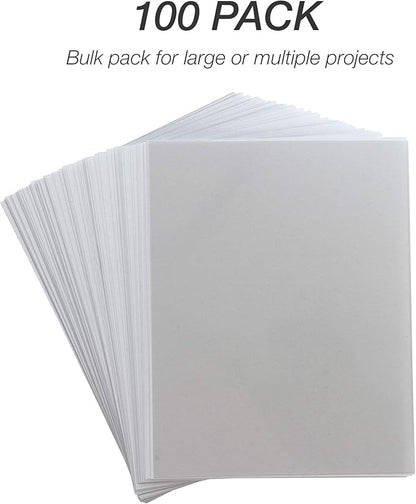 Samsill 100 Pack 8.5" x 11" Clear Write On Transparency Film, 5 mil, for Use with Dry Erase Markers only, Not for Use in Printer, Acetate Sheets