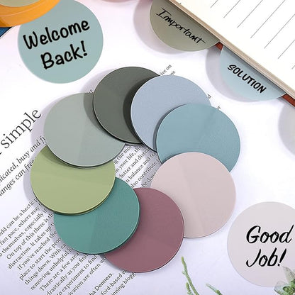 Juome Transparent Sticky Notes, 400Pcs Morandi Cute Round Clear Sticky Tabs, Translucent Book Markers Page Flags Stickers, Bible Journaling Accessories Aesthetic Office School Study Supplies