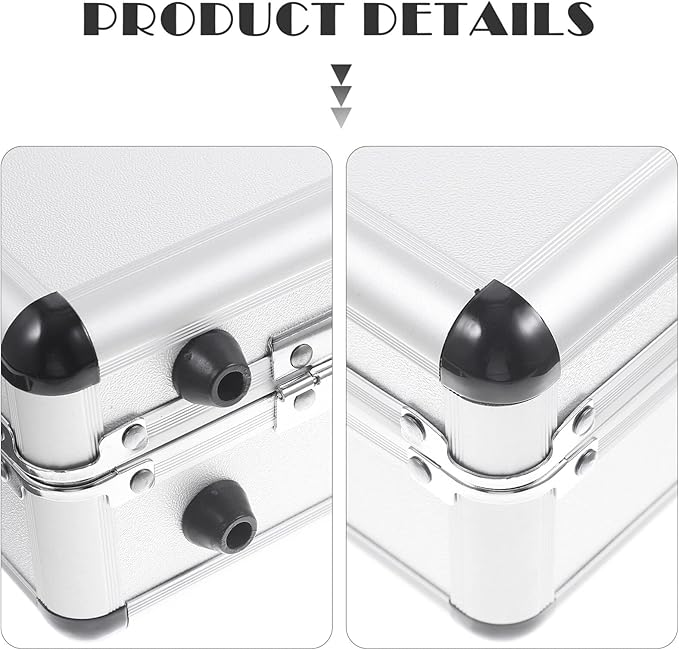 ERINGOGO Aluminum Attache Case - 12inch Lock Metal Briefcase with Ripple Foam, Hard Aluminum Carrying Case for Men, Universal Portable Tool Case for Laptop/Luggage/Instrument White