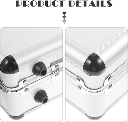 ERINGOGO Aluminum Attache Case - 12inch Lock Metal Briefcase with Ripple Foam, Hard Aluminum Carrying Case for Men, Universal Portable Tool Case for Laptop/Luggage/Instrument White