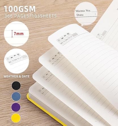 Lined Journal Notebook 365 Pages, A5 Leather Journals for Writing Women & Men, Hardcover Notebook with 100GSM Thick Paper, Daily Journal Notebook for Travel, Work, School, Note Taking, College Ruled