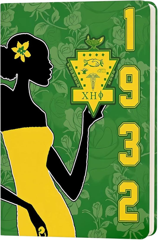 AKA Sorority Gift Leather Notebook for Women Girls Pink and Green Greek Sorority Journal Notebook Sisterhood Graduation Gift (1932)