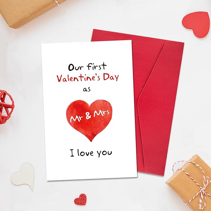 Ogeby First Valentine's Day Card for Couples, Sweet 1st Valentine's Day Greeting Card