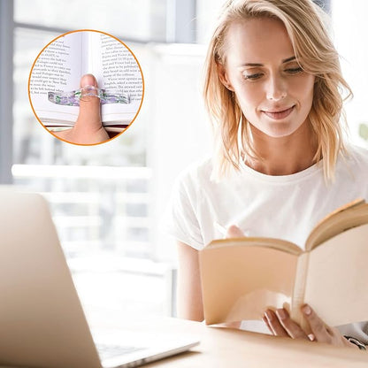 SKYNEO Book Page Holder, Thumb Book Page Holder, Dried Flowers for Resin Page Holder, Book Reader Reading Accessories for Teachers Gift and Bookworm Gifts, Gifts for Book Lovers - White