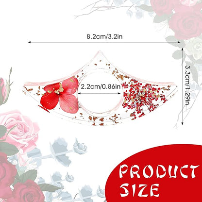 Prasacco 2 Pieces Book Page Holder, Dried Flower Resin Book Holders for Reading Thumb Ring Page Holder Flower Bookmark Reading Accessories for Readers Book Lovers Bookworm Bookmarks (3 PCS Style 2)
