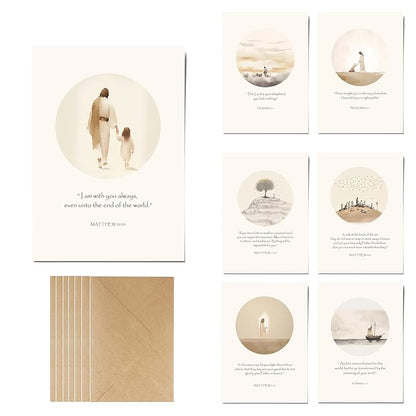 | Set of 7 Scripture Greeting Cards with Envelopes | Scripture Cards, Bible Verse Cards, Jesus Decor & Christian Gifts for Women, Christian Wall Art 5"x7" (7 Days Scripture)