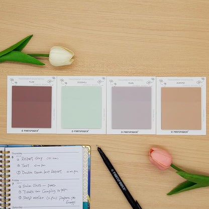 Pastel Transparent Sticky Notes, 4 Packs 3X3 Inch See Through Annotating Sticky Notes for Annotating, Bible Journaling Supplies, Office School Supplies