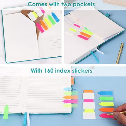 Lined Journal Notebook for Women Men A5 Hardcover Leather Journals College Ruled Notebooks 300 Pages 5.7 x 8.3 Inches Turquoise