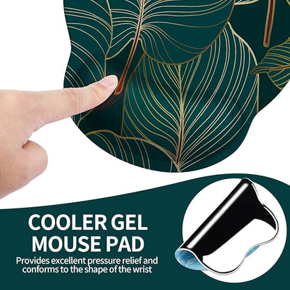 eulps Mouse Pad with Wrist Rest, Comfortable Computer Mousepad with Gel Wrist Support Smooth Surface and Non-Slip PU Base for Pain Relief, Laptop, Office & Home (Tropical Plants)
