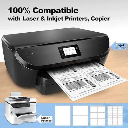 600 Labels 6 UP Labels,4" x 3-1/3" Shipping Address Labels for Laser & Inkjet and Copier Printer, 100 Sheets 6 Labels per Page Sheets Blank Mailing Labels, 6 per Sheet Barcode Labels Sticker